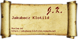 Jakubecz Klotild névjegykártya